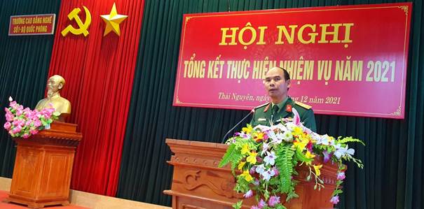 Đ/c Đại tá Đỗ Đại Phong, Phó Tham mưu trưởng Quân khu 1 phát biểu chỉ đạo Hội nghị