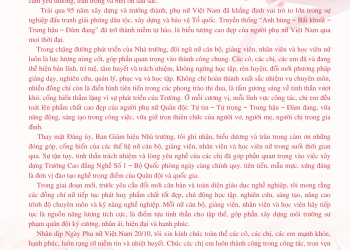 THƯ CHÚC MỪNG NHÂN NGÀY PHỤ NỮ VIỆT NAM 20/10